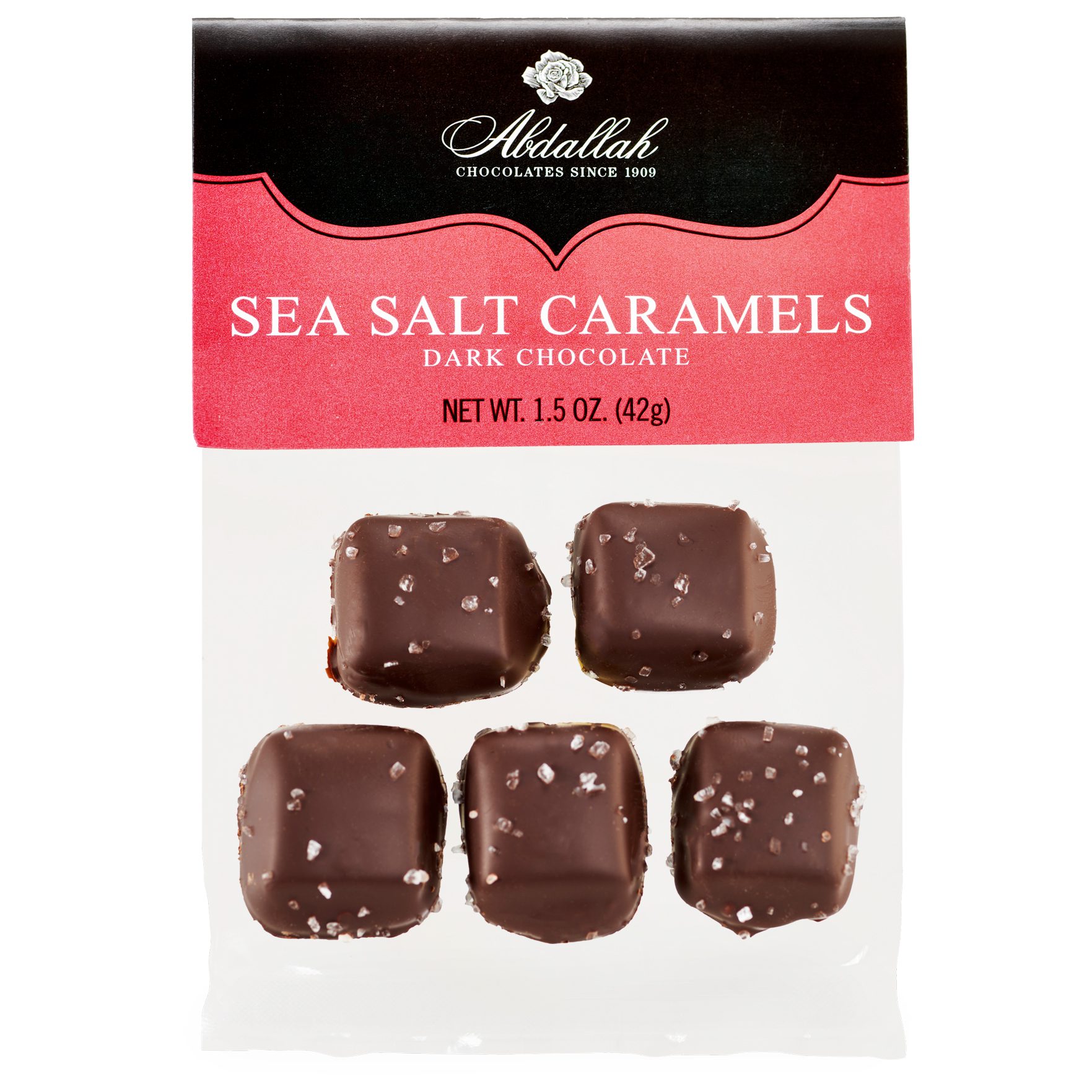 Sea Salt Caramels Dark Chocolate 16 Ct By Abdallah Candies