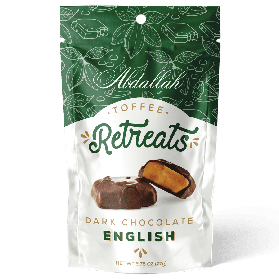 English Butter Toffee Dark Choc. 3 Bags by Abdallah Candies