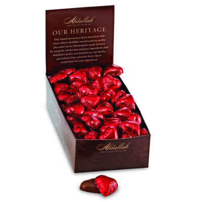 Red Foiled Milk Chocolate Hearts