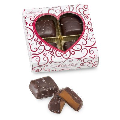 Valentine's Dark Chocolate Sea Salt Caramels