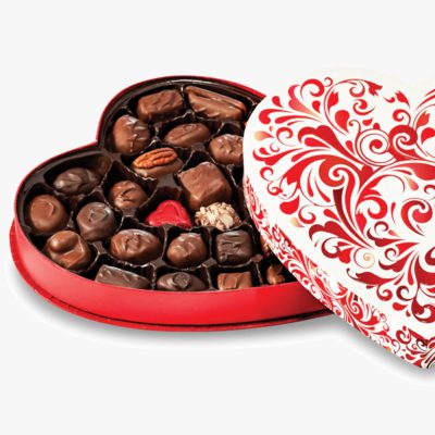 Red Swirl Heart - Assorted Chocolates
