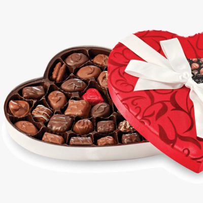 Fancy Fabric Heart - Assorted Chocolates
