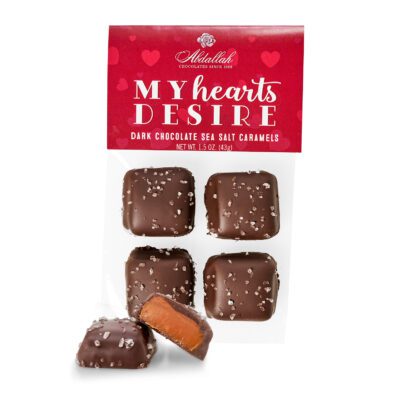 My Heart's Desire Sea Salt Caramels - Dark Chocolate ~ 16 ct